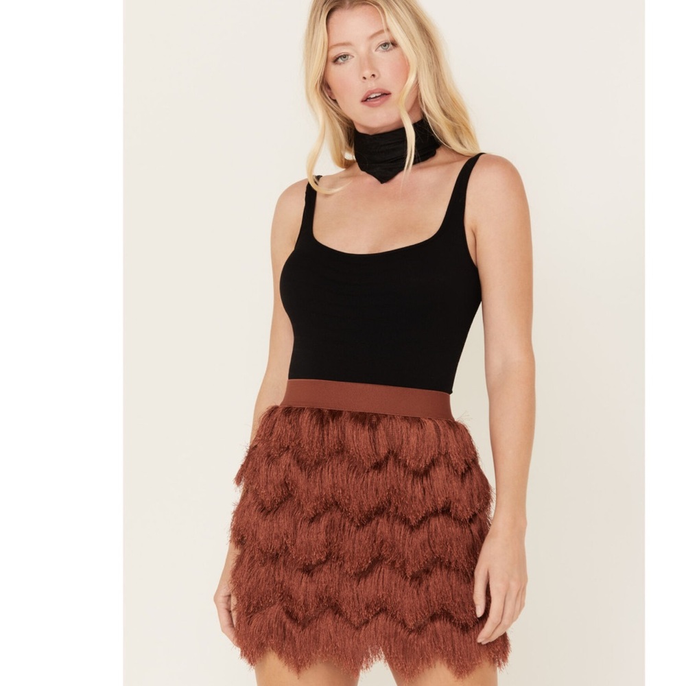 Modie fringe flapper mini skirt | BCBGMaxAzria